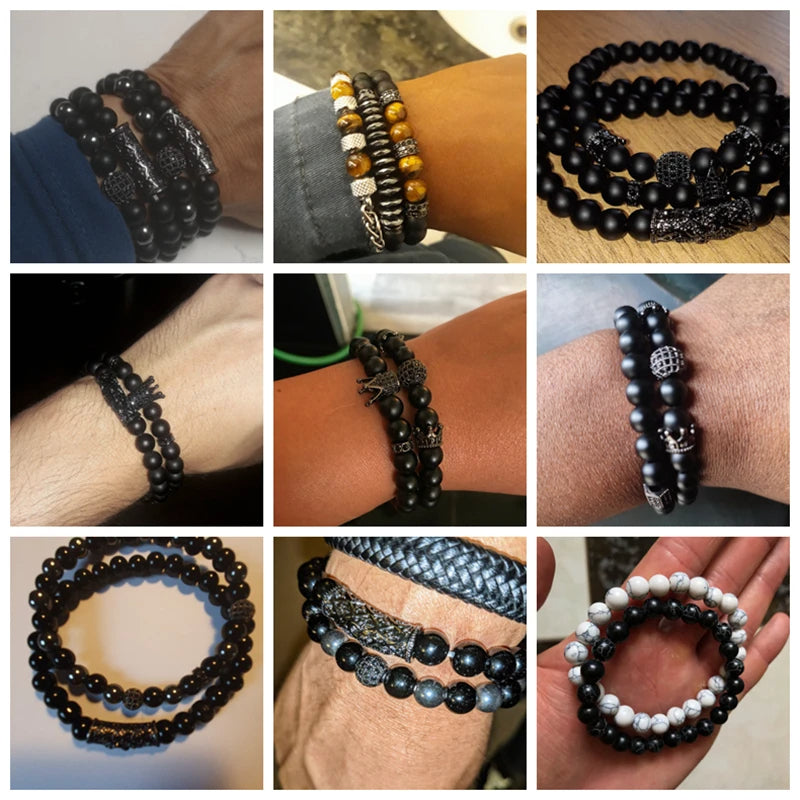 Bracelet en Œil de Tigre et Obsidienne