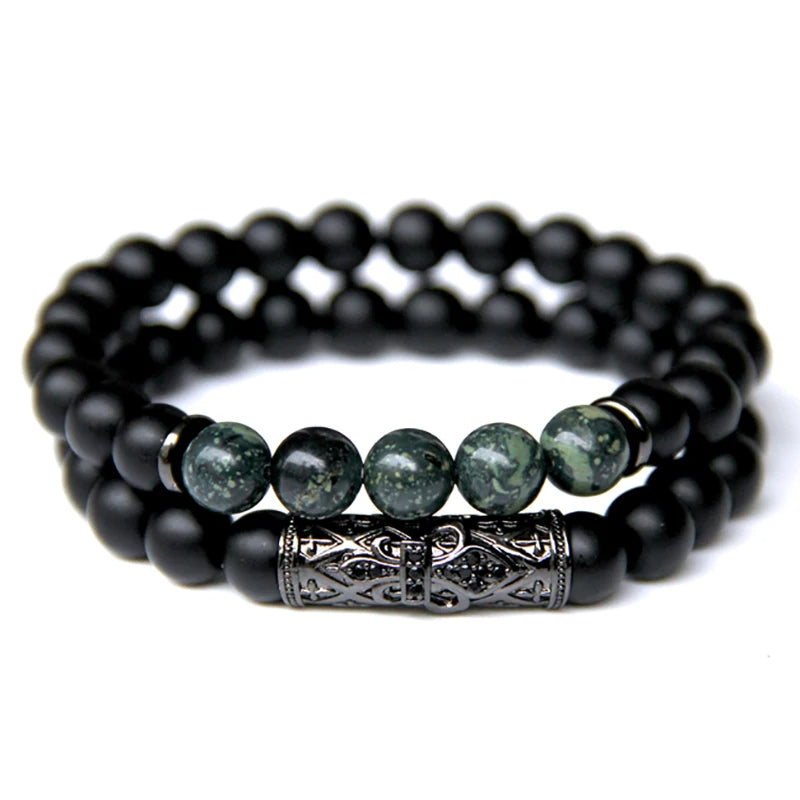 Bracelet en Œil de Tigre et Obsidienne