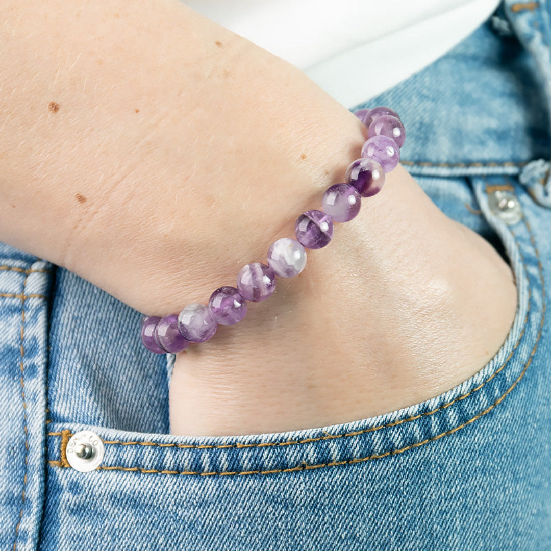 Bracelet en Améthyste Rubanée - Élégance Naturelle