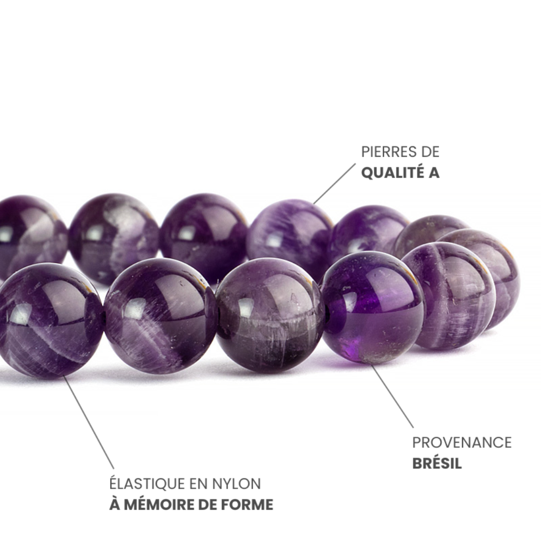 Bracelet en Améthyste Rubanée - Élégance Naturelle
