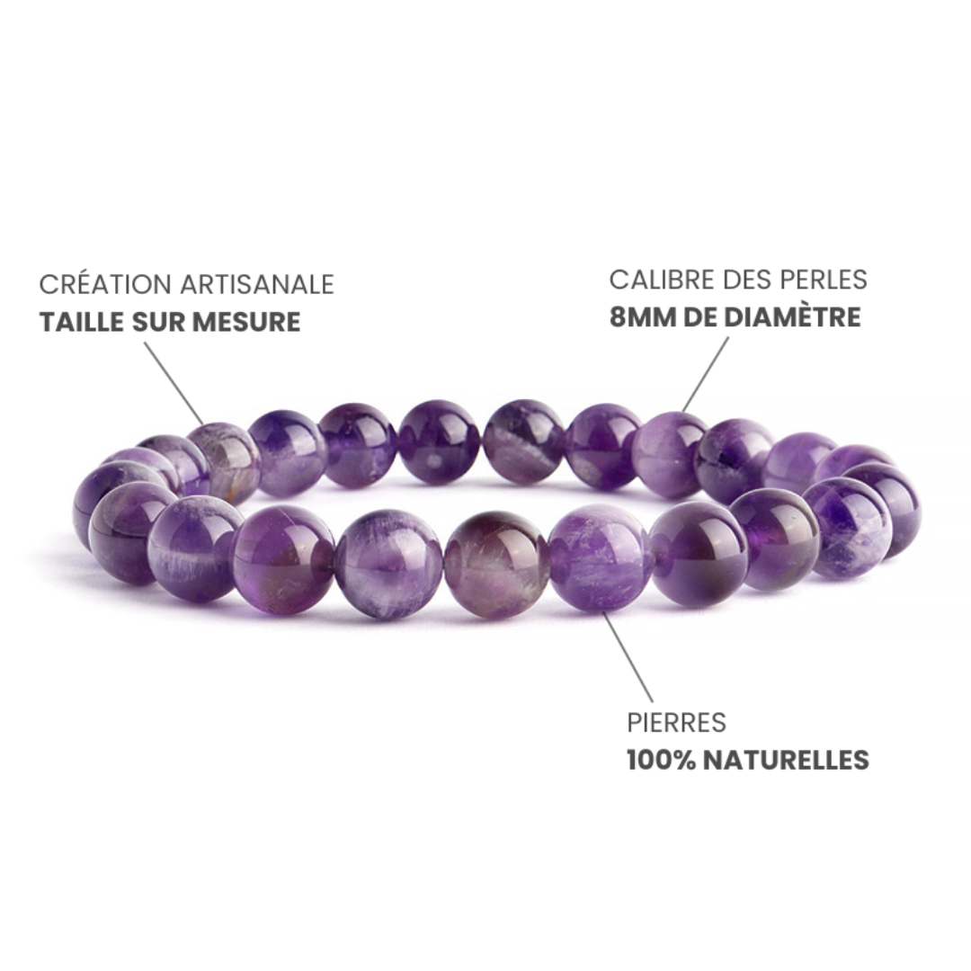 Bracelet en Améthyste Rubanée - Élégance Naturelle