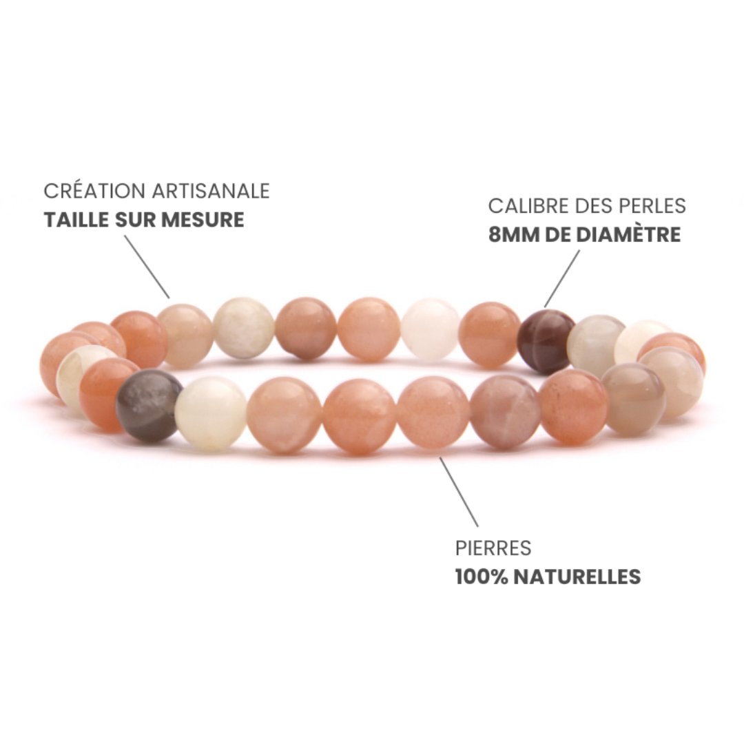 Bracelet en Pierre de Lune AA+