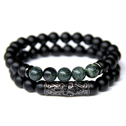 Bracelet en Œil de Tigre et Obsidienne