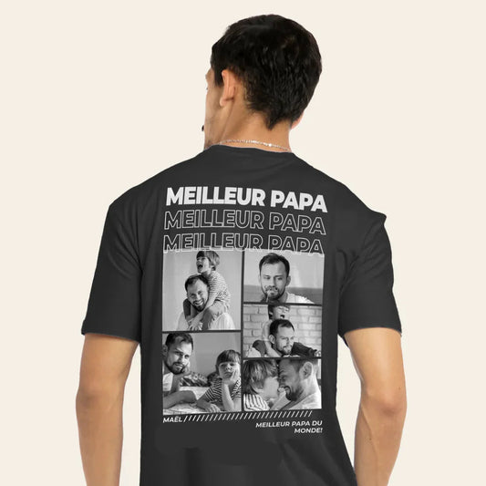 T-shirt personnalisé avec photos « Papa »