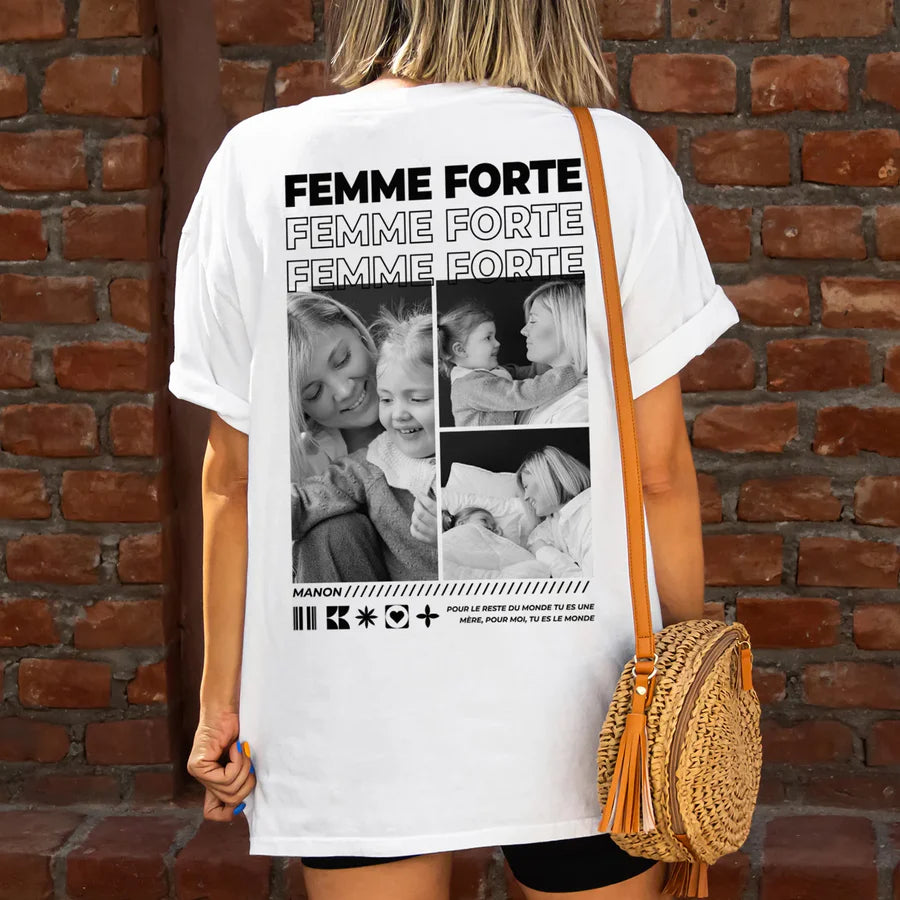 T-Shirt Personnalisé Maman – Avec Photo et Prénom, Cadeau Émotion